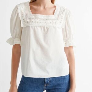 SALE!! & OTHER STORIES Lace Trim Puff Sleeve Blouse Size 8💕